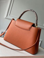 Louis Vuitton Woven Capucines Python Handle Bag 31cm Taurillon Leather Spring/Summer 2021 Collection N98388 Cognac