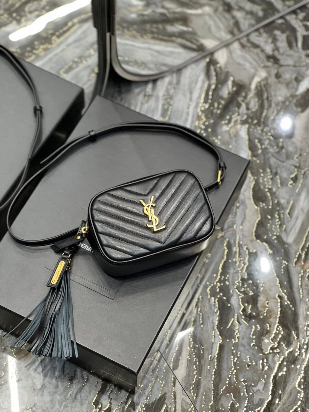 Saint Laurent Lou Belt Bag In Matelasse Gold Hardware 15cm