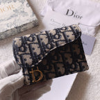 Christian Dior Oblique Saddle Begie Wallet 11cm