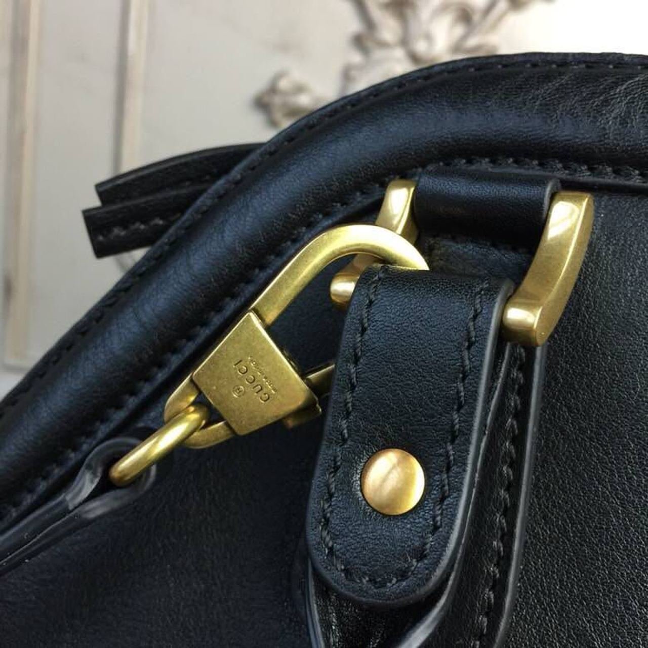 Gucci Re(Belle) Large Top Handle Bag Black For Women 15.75in/40cm GG
