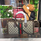 Ophidia GG Supreme Medium Top Handle Bag 32cm 524532 Calfskin Leather Spring/Summer Collection, Beige