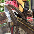 Ophidia GG Supreme Medium Top Handle Bag 32cm 524532 Calfskin Leather Spring/Summer Collection, Beige