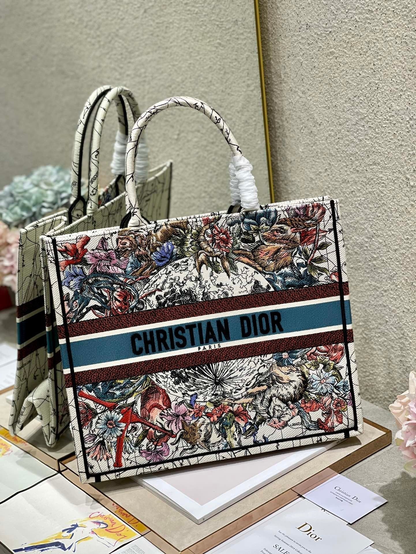 Christina Dior Book Tote Bag 42 cm Muticolor