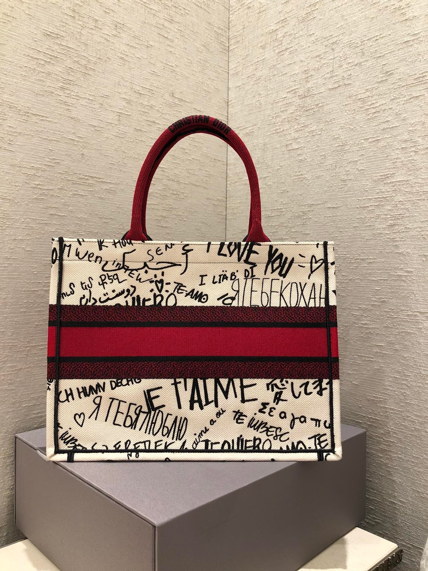 Christian Dior Red Mini Book Tote 36cm