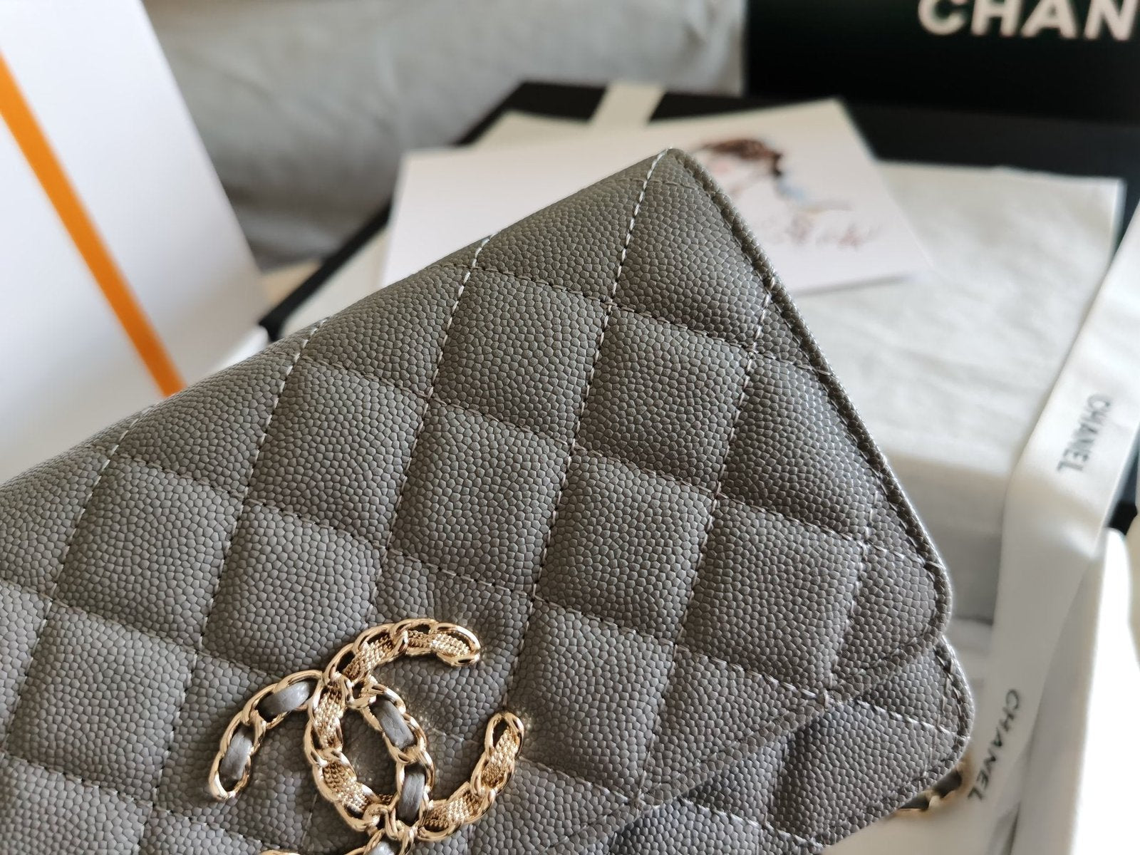 Chanel Mini Flapbag 19cm Grey