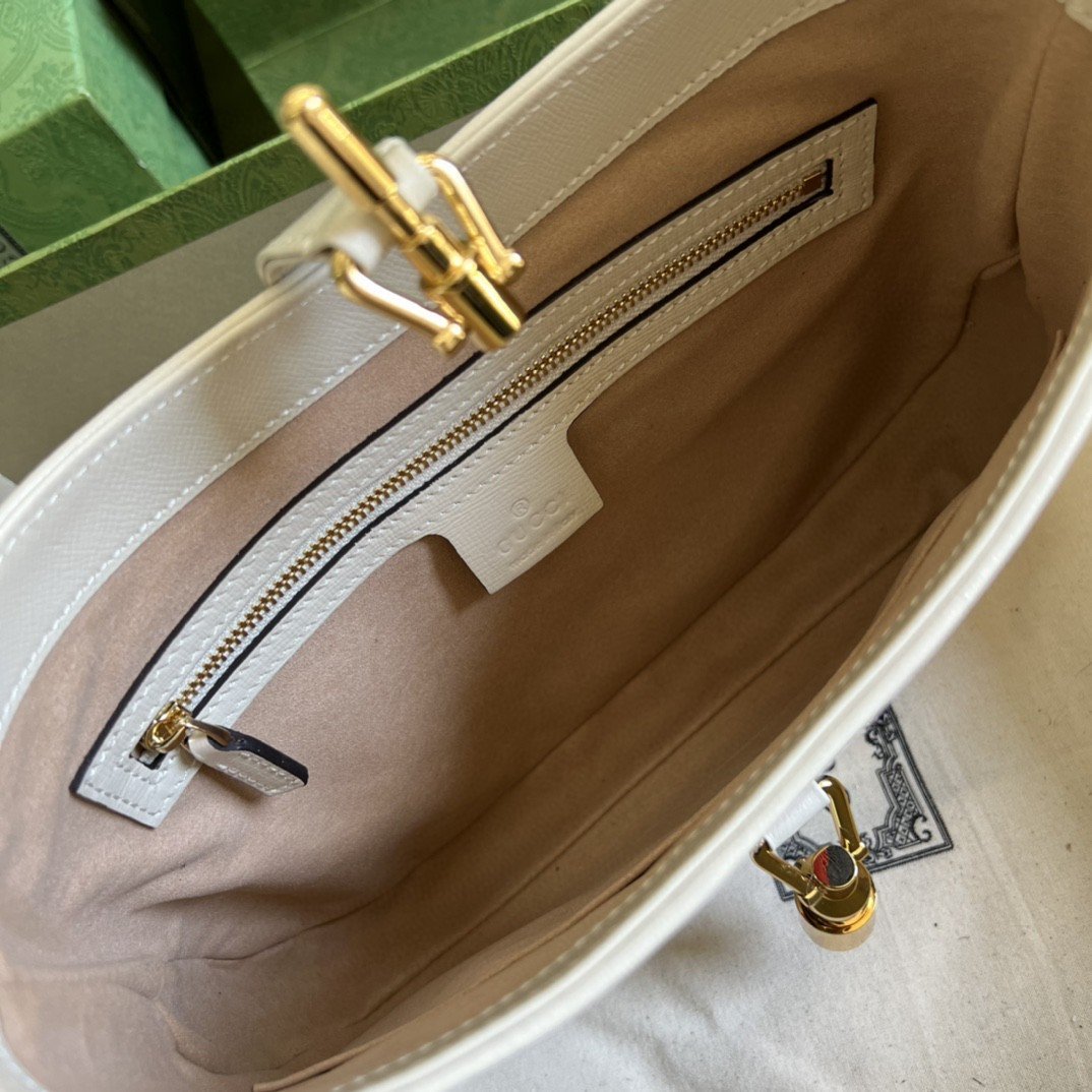 Gucci Jackie 1961 Small Shoulder Bag Beige And Ebony GG Supreme Canvas For Women 11in/28cm