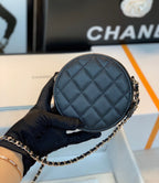 Chanel Round Bag Crossbody 12cm Black