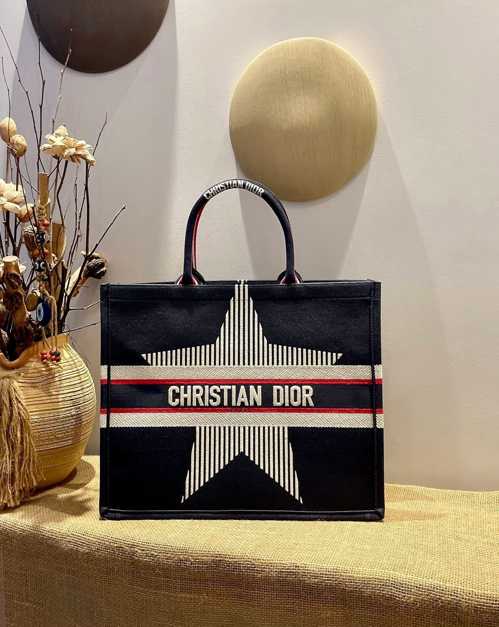 Christina Dior Book Tote Bag 41cm Black