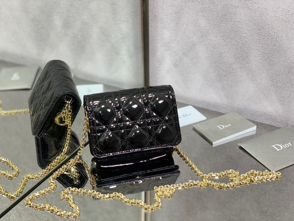 Christian Dior Shine Black Crossbody Bag 14cm