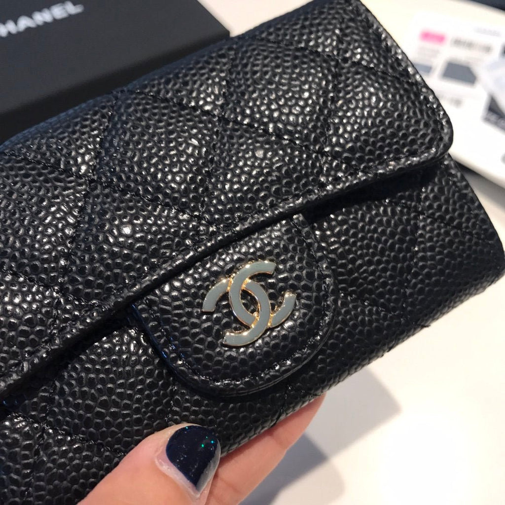 Chanel Co-Co Mini Wallet Gold Hardware 12cm Black