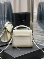 Saint Laurent Cassandra Mini Top Handle Bag In Canvas White For Women 20cm YSL 623930FAACS9771
