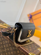 Louis Vuitton Lock Me Tender Bag 20cm Grained Calfskin Leather Spring/Summer Collection M58555, Black