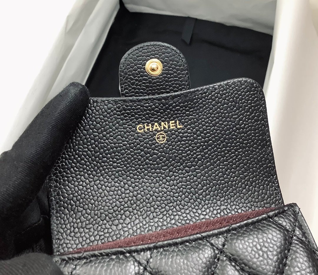 CO-CO Chanel Classic Card Holder with Gold hardware 11cm