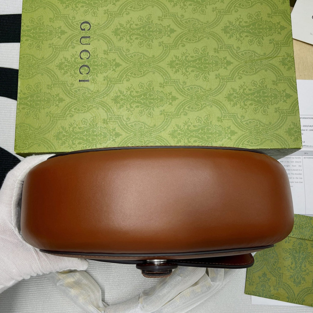 Gucci Aria Shoulder Bag Brown For Women, Women’s Bags 10.2in/25cm GG
