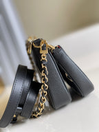Louis Vuitton Multi Pochette Crossbody Bags 24cm Black