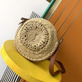 Saint Laurent Sac Rond Bag In Raffia For Women 21cm YSL Brown 685601GAAAA2080