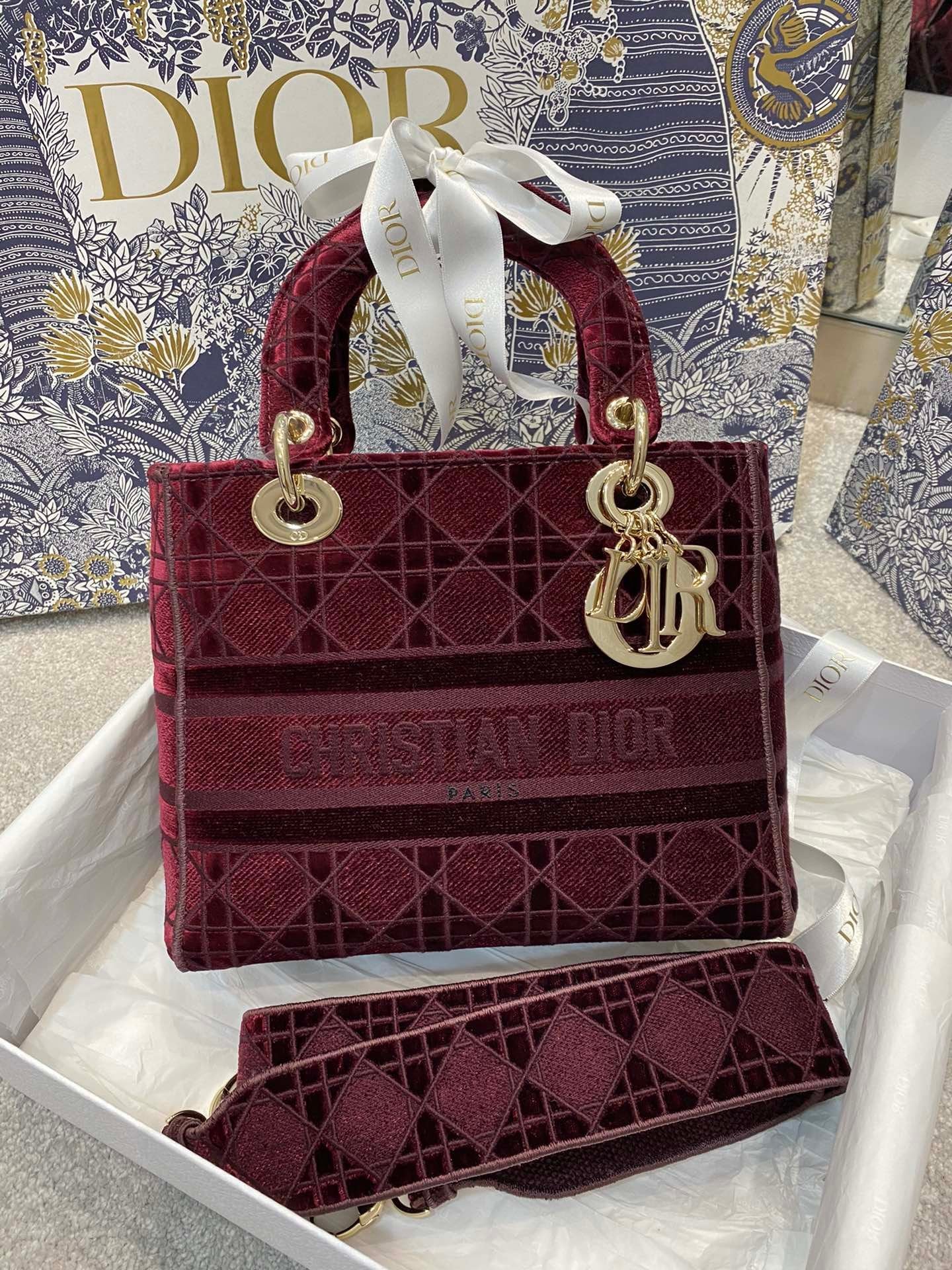 Christian Dior Red Handle Bag 24cm