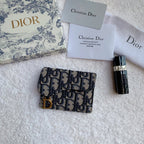 Saddle Lotus Wallet Blue Dior Oblique Jacquard 11cm