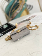 Chanel Flap Bag Mini Gold 12cm Grey