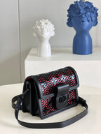 Louis Vuitton Limited Mini Dauphine Bags By Nicolas Ghesquière With Monogram Lace Black For Women 20cm LV M20595