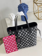 Louis Vuitton Neverfull MM Monogram Empreinte Black / White For Women, Women’s Handbags, Tote Bags 31cm LV M46103