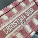 Christian Dior Pink Book Tote D-Stripes 23cm