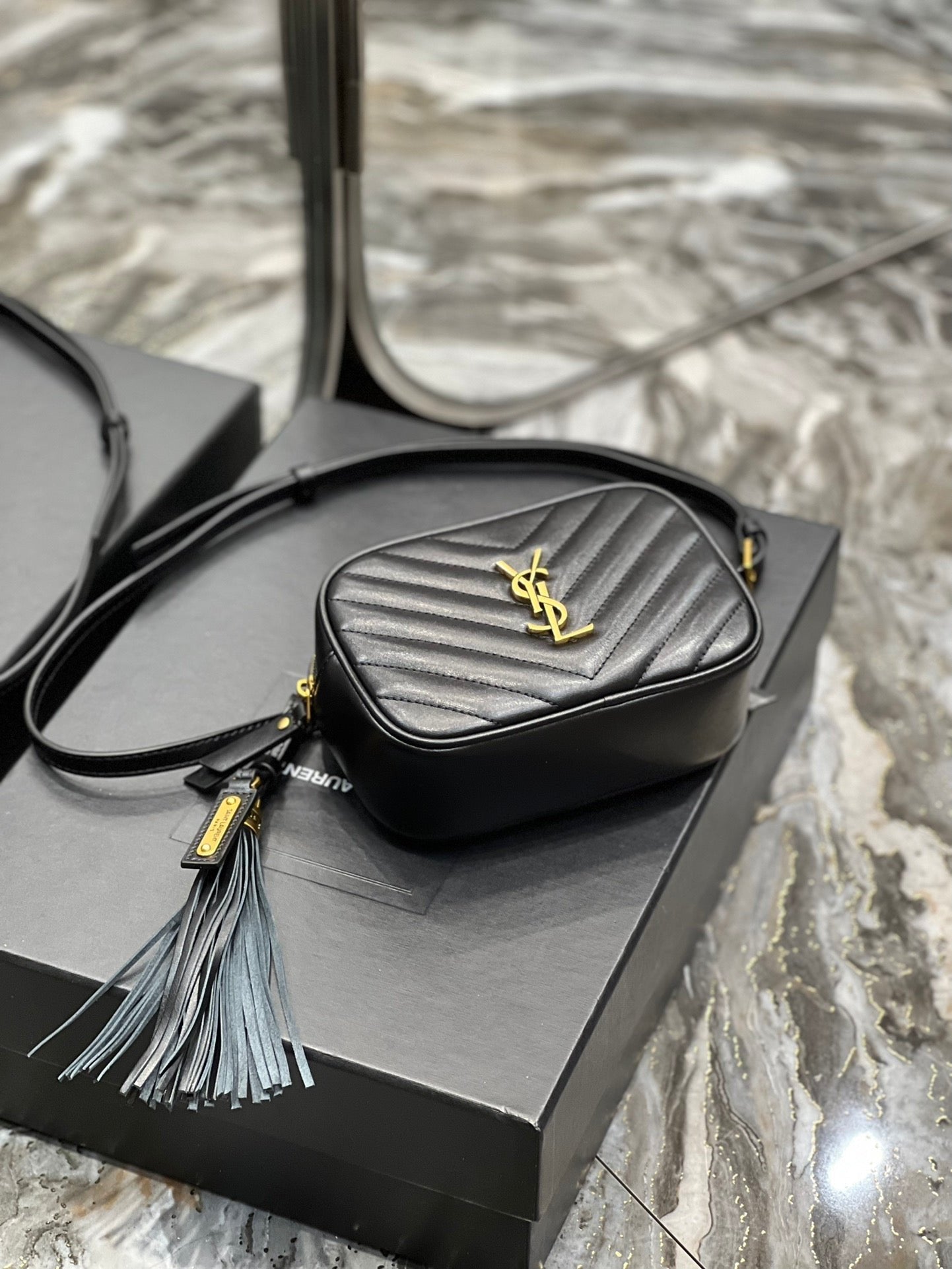 Saint Laurent Lou Belt Bag In Matelasse Gold Hardware 15cm