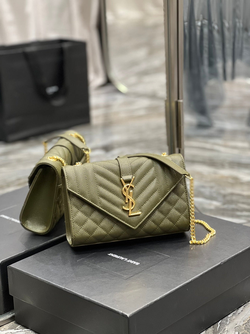 Saint Laurent Small Bag In Mix Matelasse 21cm
