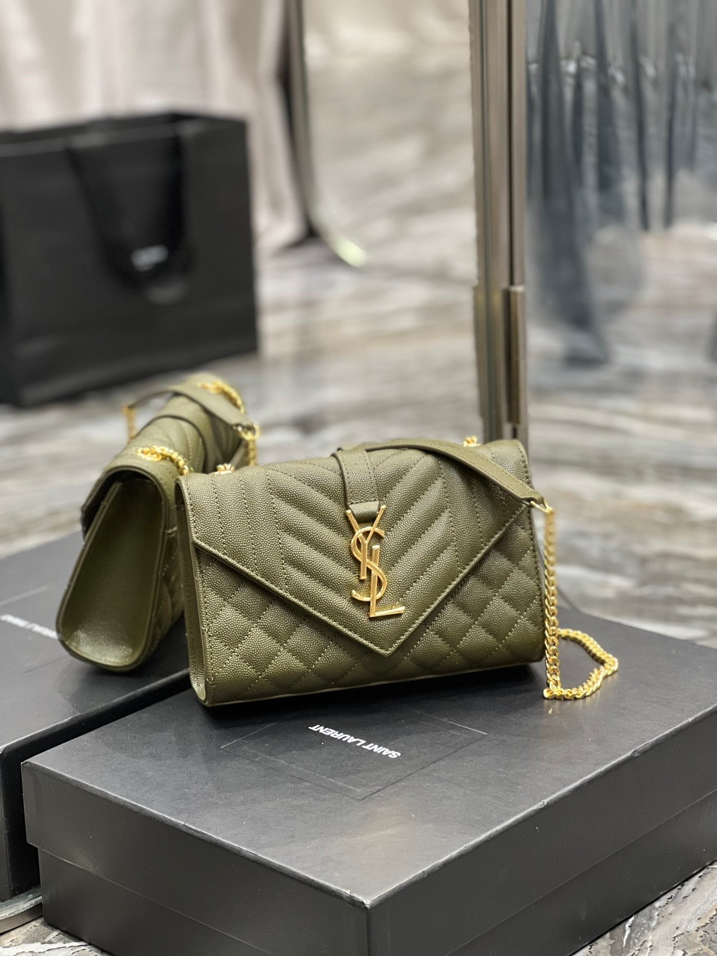 Saint Laurent Small Bag In Mix Matelasse 21cm