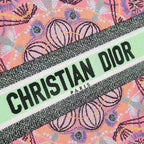 Dior book tote with dioramour graffitiLatte Multicolor Dioramour Graffiti Embroidery Pink