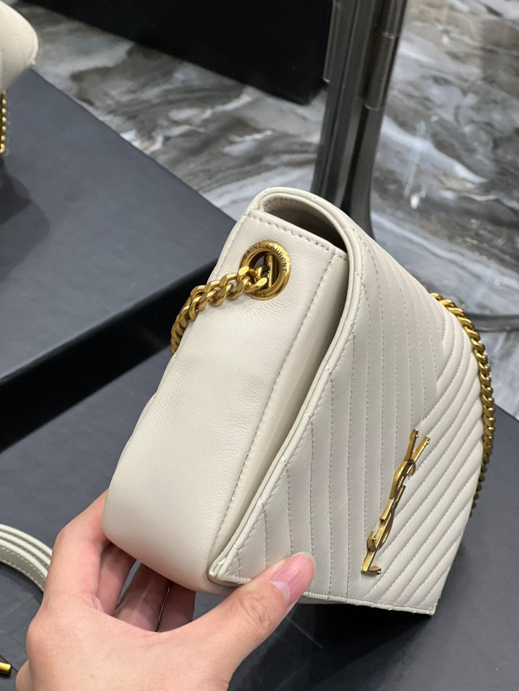 Saint Laurent Kata 99 Chain Bag With Gold Hardware 26cm