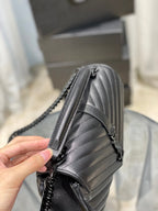 Saint Laurent College Medium Chain Bag With Black Hardware 24cm
