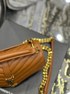 Saint Laurent College Medium Chain Bag With Gold Hardware 24cm