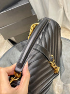 Saint Laurent College Medium Chain Bag With Gold Hardware 24cm