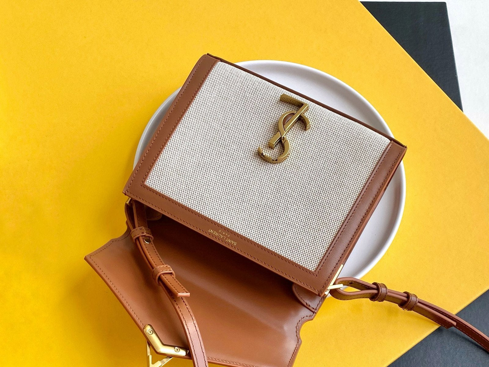 Saint Laurent Cassandra Mini Top Handle Bag With Gold Hardware 20cm