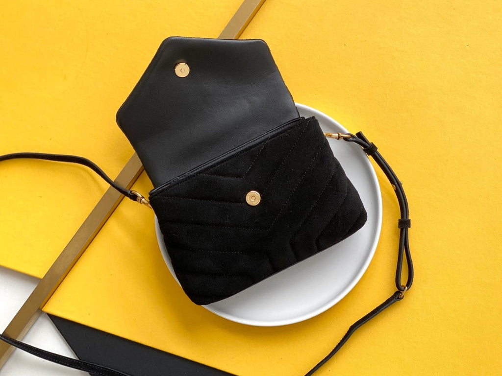 Saint Laurent Loulou Toy Strap Bag With Gold Hardware 20cm