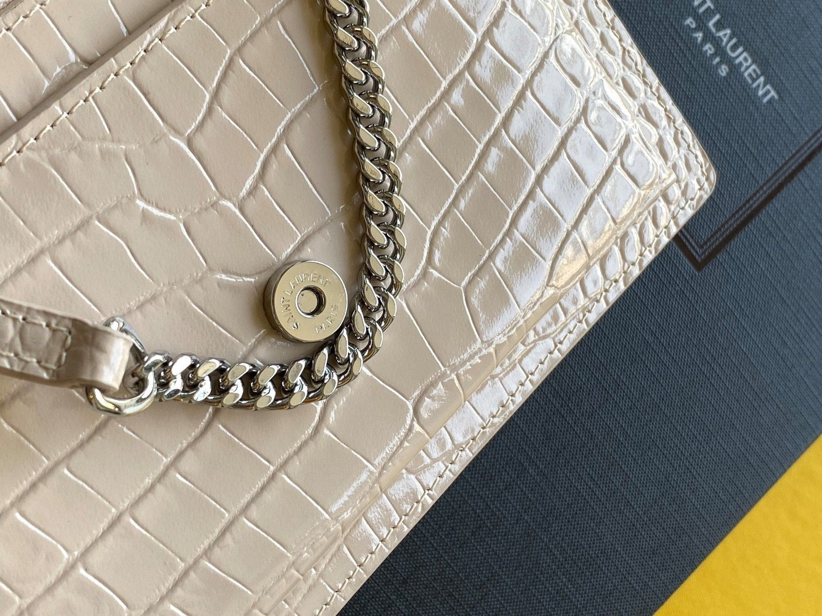 Saint Laurent Sunset Chain Bag With Silver Hardware 19cm