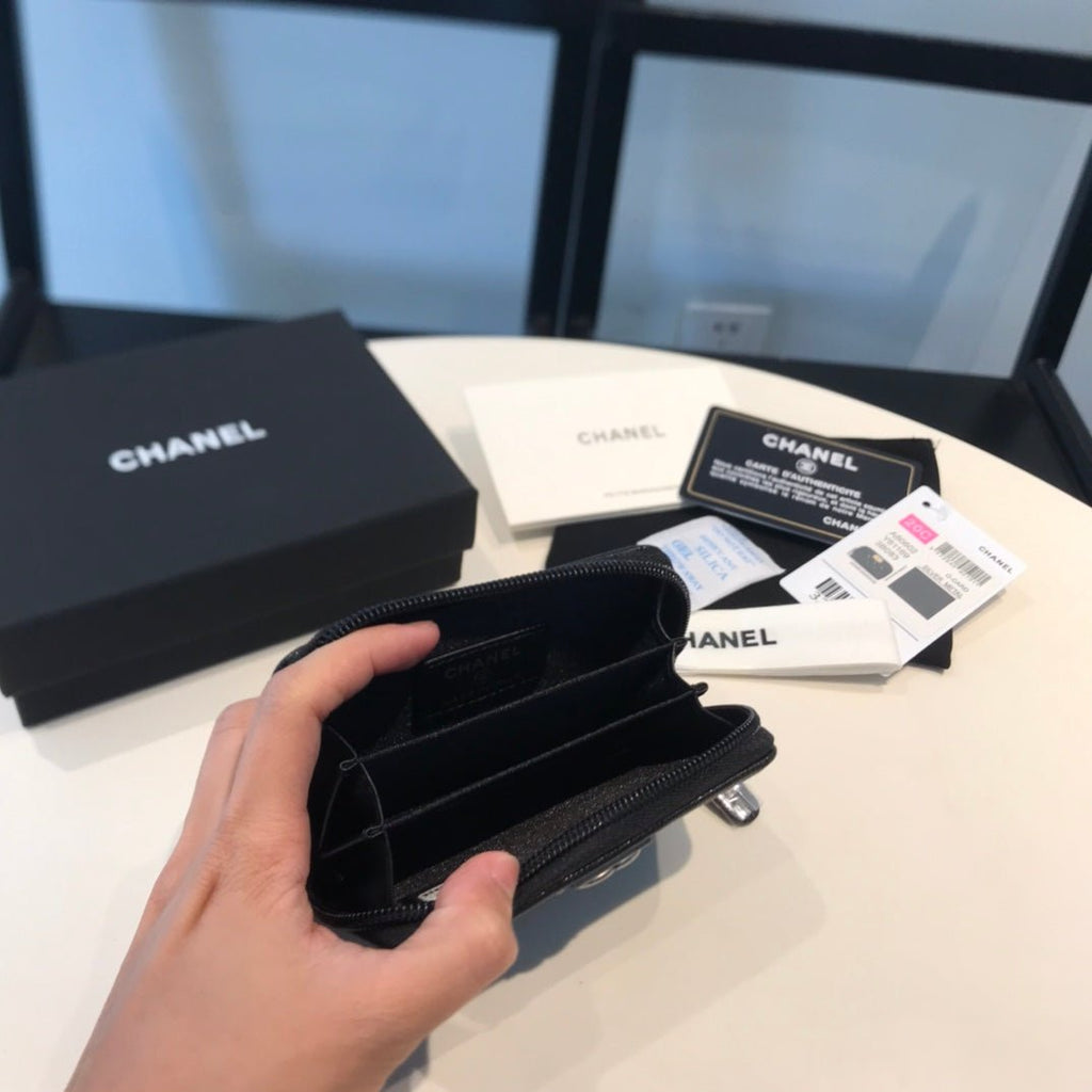 CO-CO Chanel Pocket Wallet With Silver Hardware 12cm