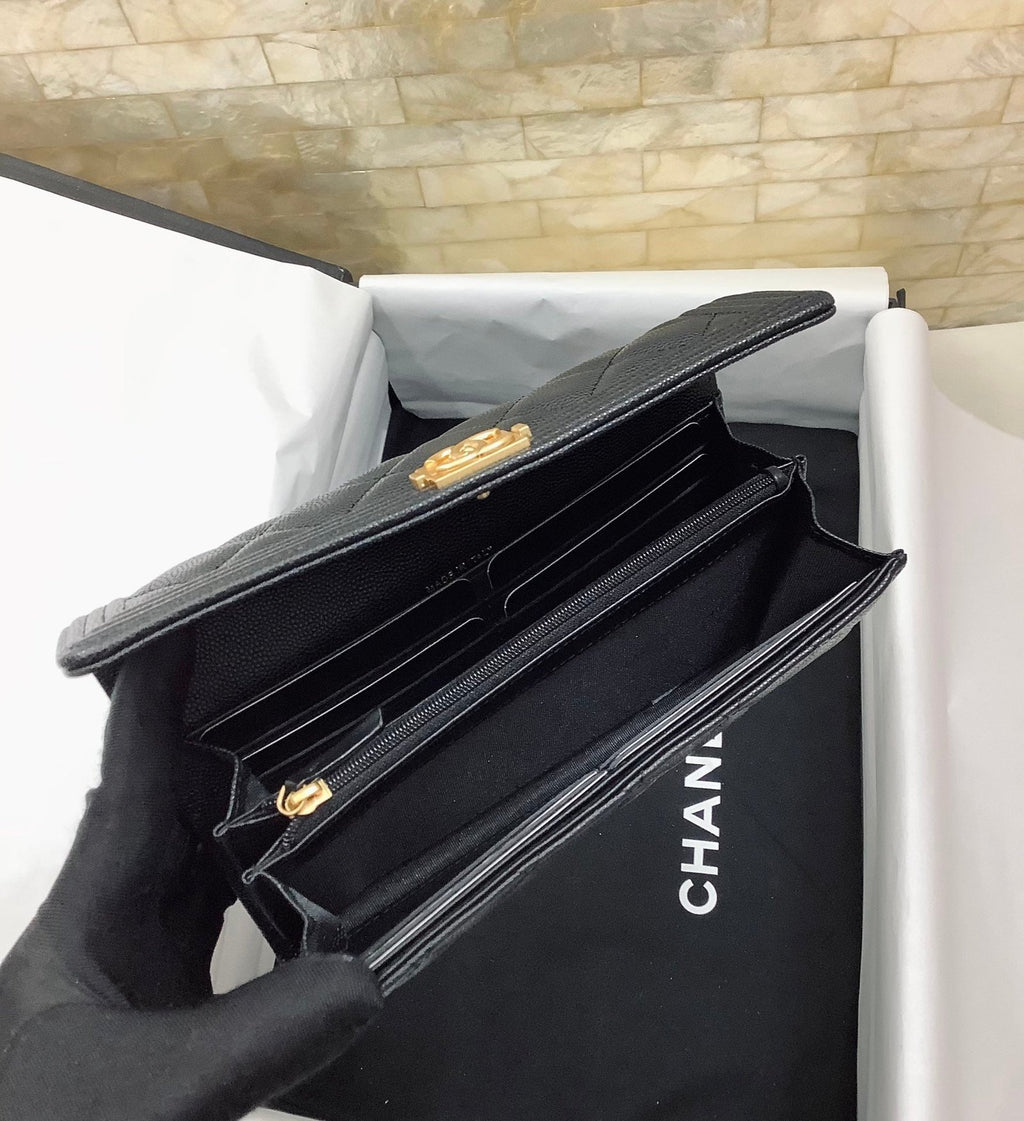 CO-CO Chanel Long Flap Wallet With Gold Hardware 20cm