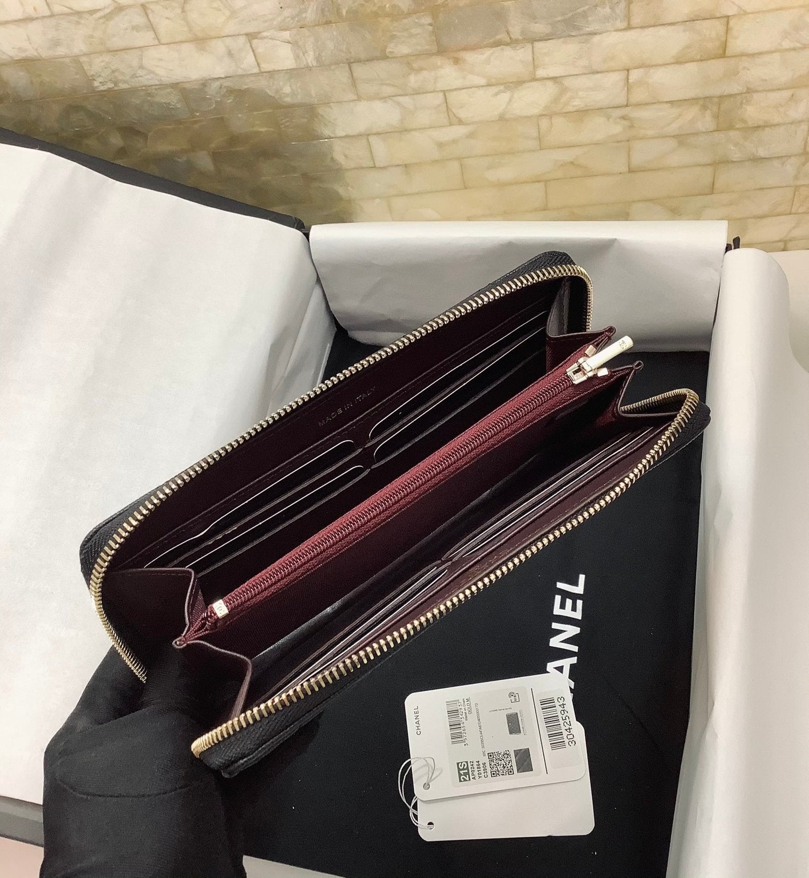 CO-CO Chanel Long Wallet With Gold Hardware 19cm