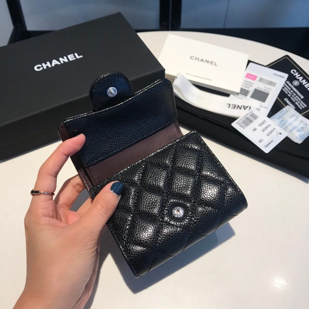 CO-CO Chanel Card Wallet With Silver Hardware 11cm