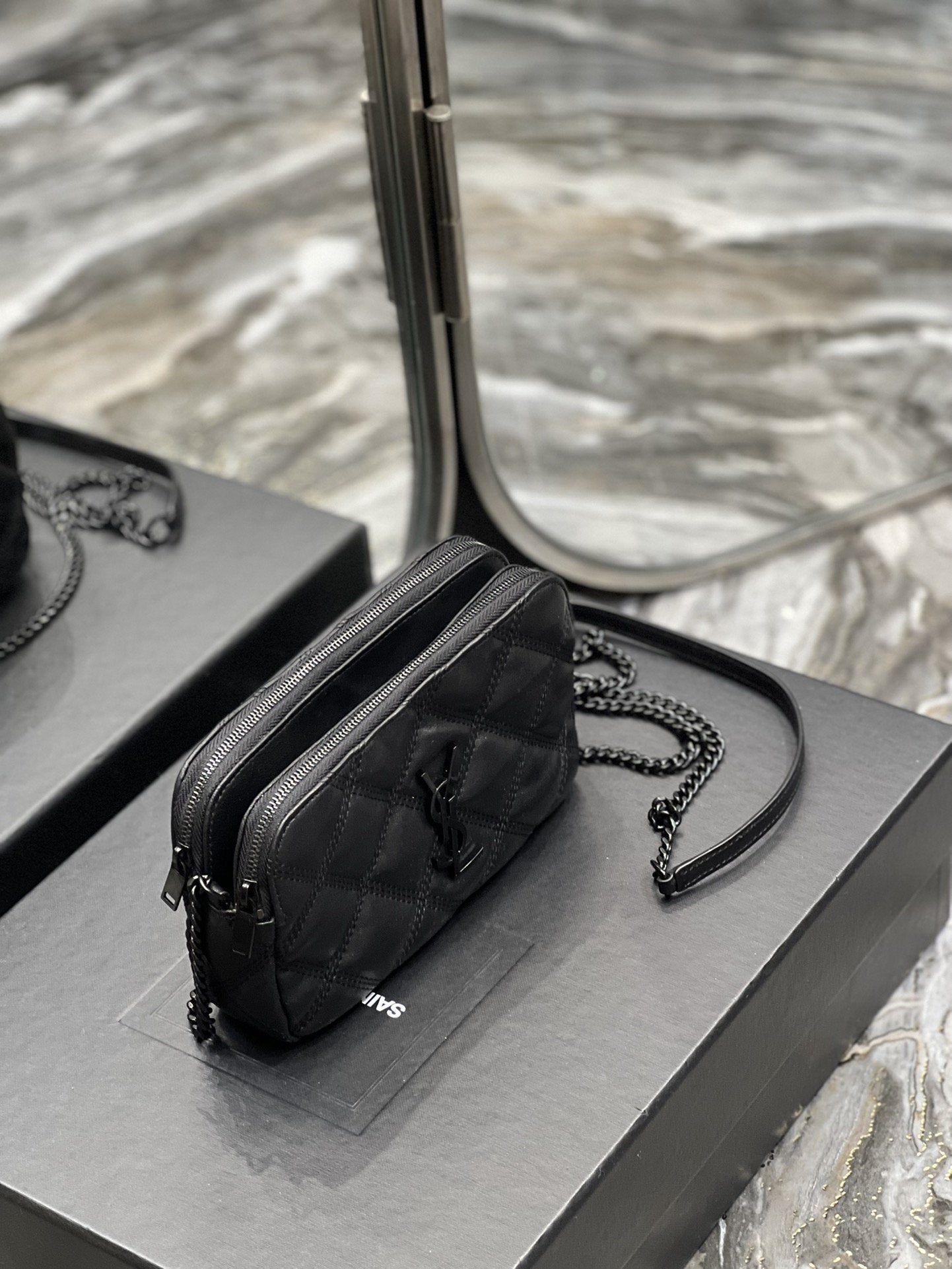 Saint Laurent Becky Double-Zip Pouch 19cm