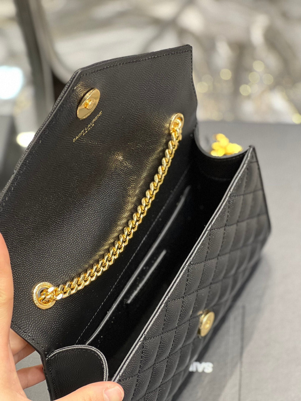 Saint Laurent Small Bag In Mix Matelasse 21cm Black