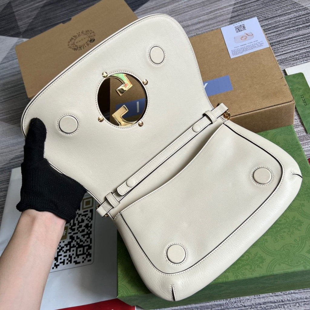 Gucci Blondie Shoulder Bag White For Women, Women’s Bags 11in/28cm