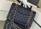Chanel Classic Flapbag Gold Hardware 26cm Dark Blue