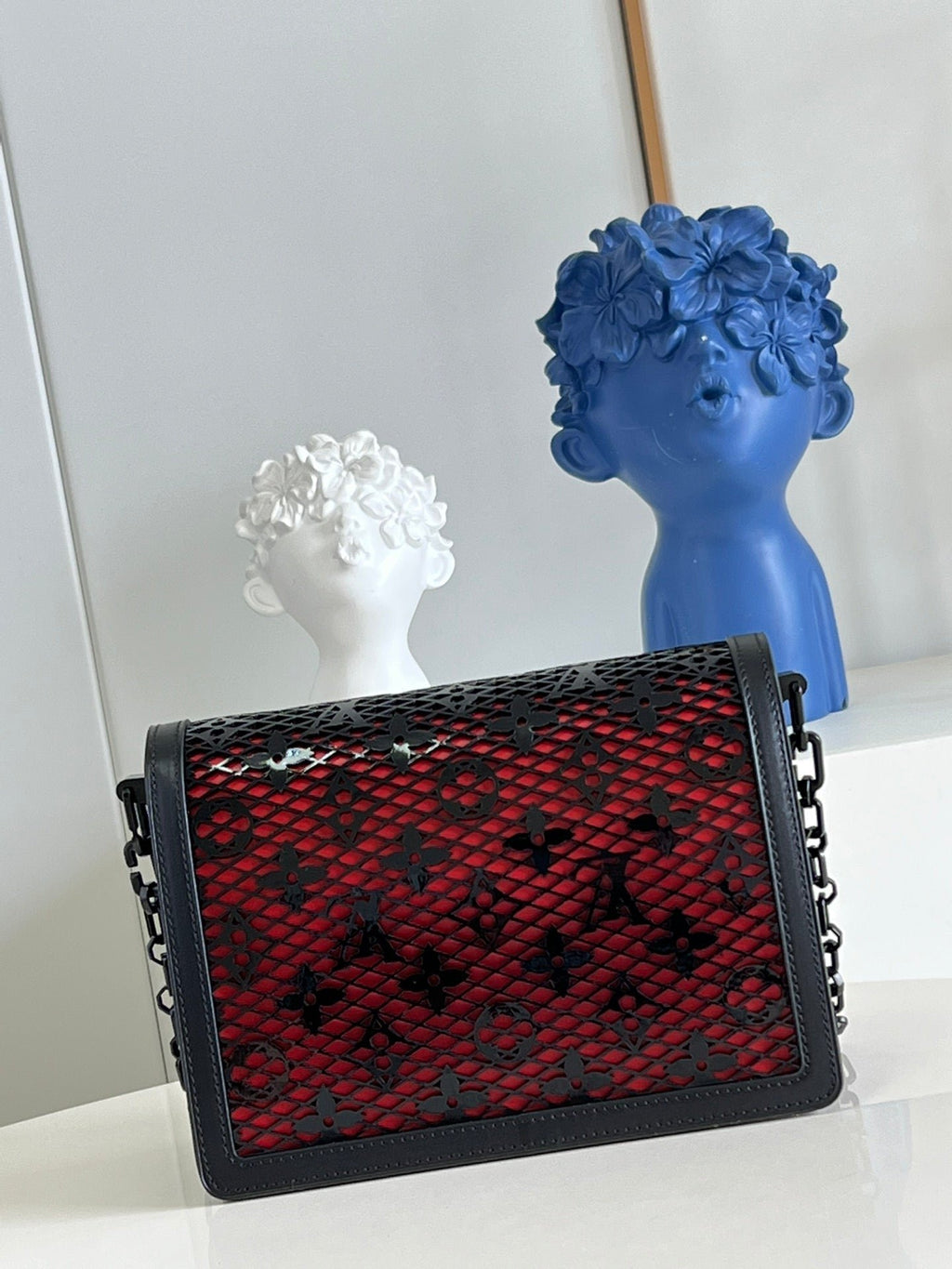 Louis Vuitton Limited Dauphine MM Bags By Nicolas Ghesquière With Monogram Lace Black For Women 25cm