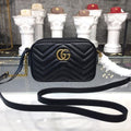 Gucci GG Marmont Matelassé Mini Bag Black Matelassé Chevron For Women 7in/18cm
