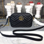 Gucci GG Marmont Matelassé Mini Bag Black Matelassé Chevron For Women 7in/18cm
