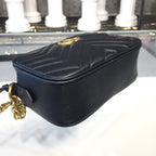 Gucci GG Marmont Matelassé Mini Bag Black Matelassé Chevron For Women 7in/18cm