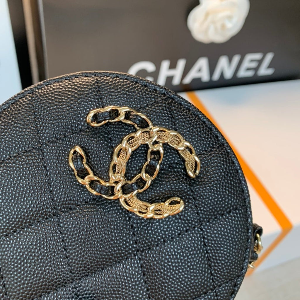 Chanel Round Bag Crossbody 12cm Black